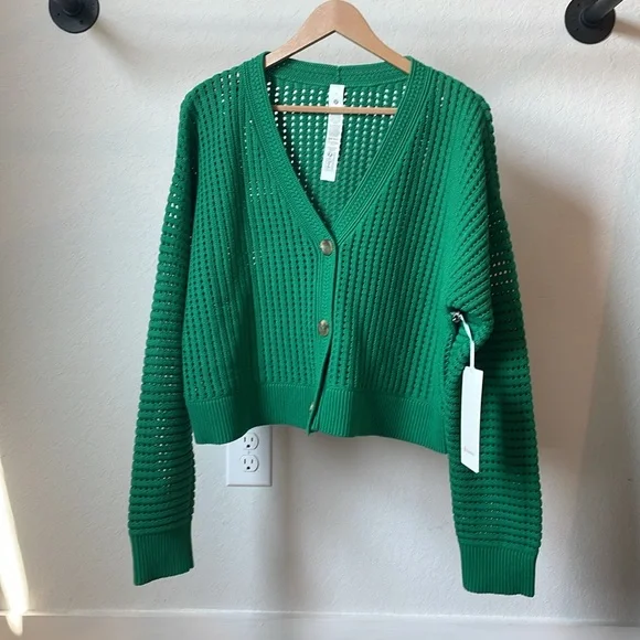 Lululemon Cotton Crochet Mesh Relaxed-Fit Cardigan - Picture 4 of 10